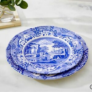 SCODE Blue Italian Set of 4 Small Dinner Plates